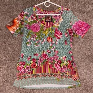 Johnny Was V-Neck Women Bamboo Top